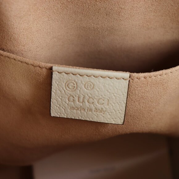 *NEW* Gucci Ophidia Dome Sherry Leather Web Stripe Cream White - Picture 13 of 14